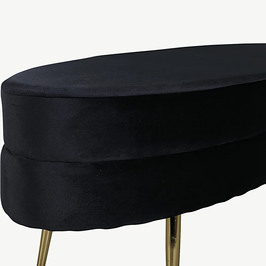 Ovaalne must samettumba Otto kuldsete metalljalgadega, 15569-888 – 4