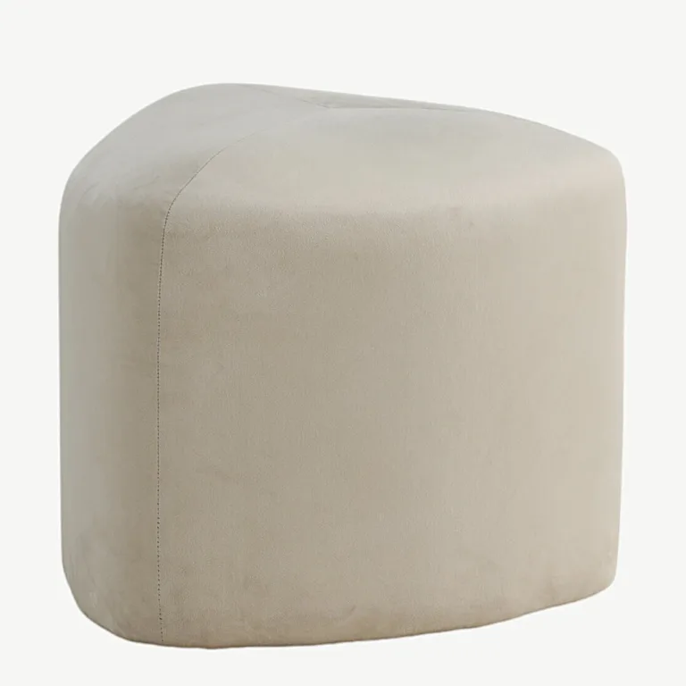Kolmnurkne beež samettumba Peg, ø46 cm - 15570-880