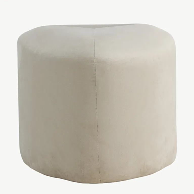Kolmnurkne beež samettumba Peg, ø46 cm - 15570-880