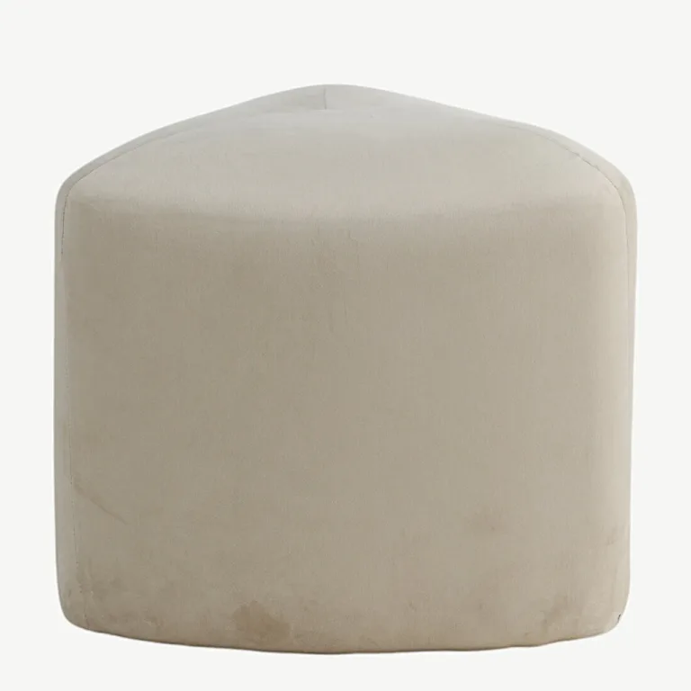 Kolmnurkne beež samettumba Peg, ø46 cm - 15570-880