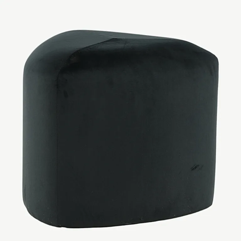 Kolmnurkne must sametist tumba Peg, ø46 cm - 15570-888