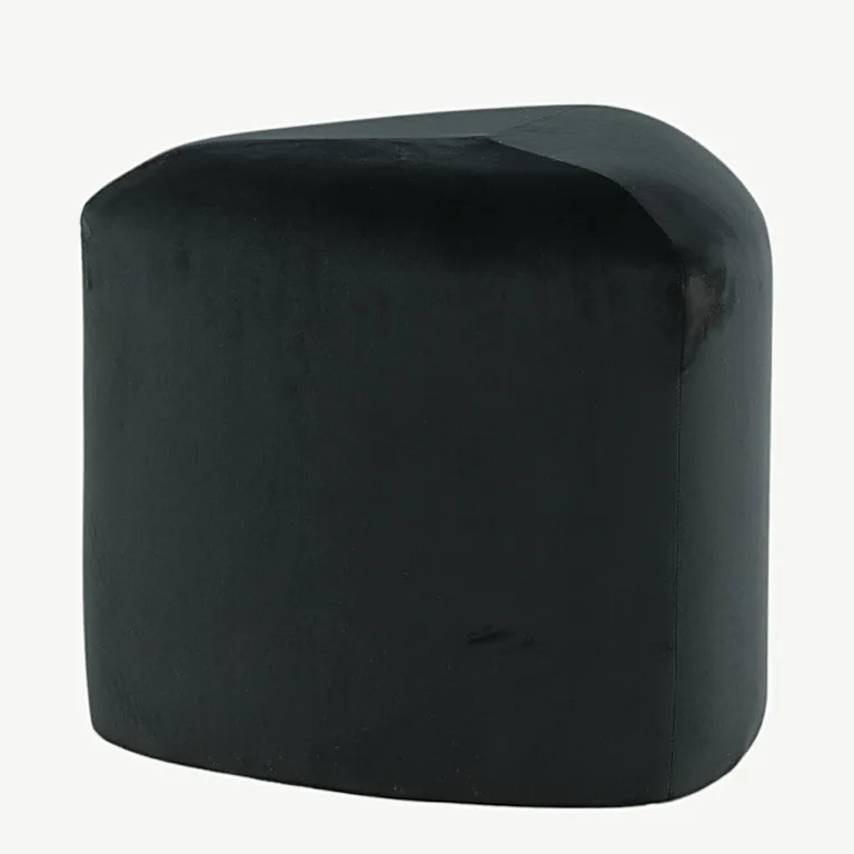 Kolmnurkne must sametist tumba Peg, ø46 cm - 15570-888