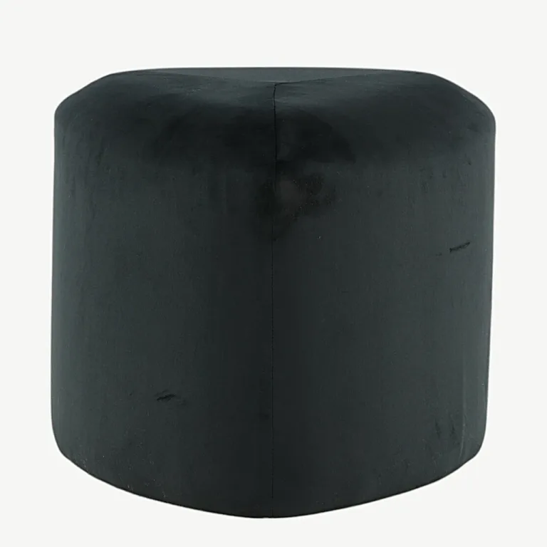 Kolmnurkne must sametist tumba Peg, ø46 cm - 15570-888
