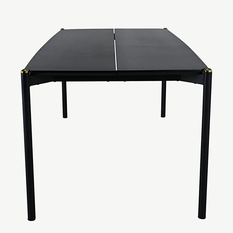 Pelle must söögilaud MDF-vineerist, metalljalgade ja messingdetailidega, 190x90 cm - 15571-188