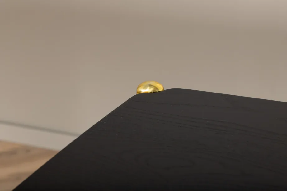 Pelle must söögilaud MDF-vineerist, metalljalgade ja messingdetailidega, 190×90 cm, 15571-188 – 8