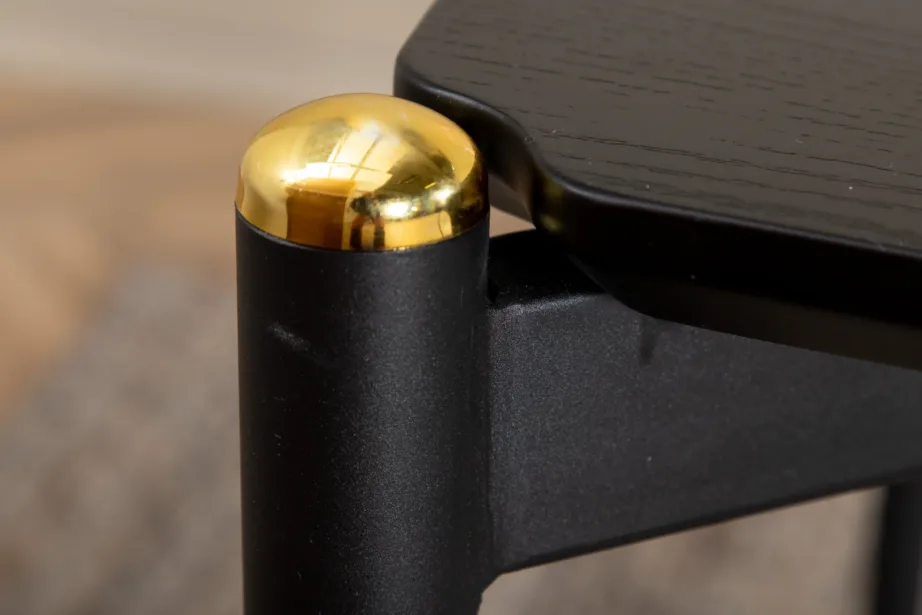 Pelle must söögilaud MDF-vineerist, metalljalgade ja messingdetailidega, 190×90 cm, 15571-188 – 9