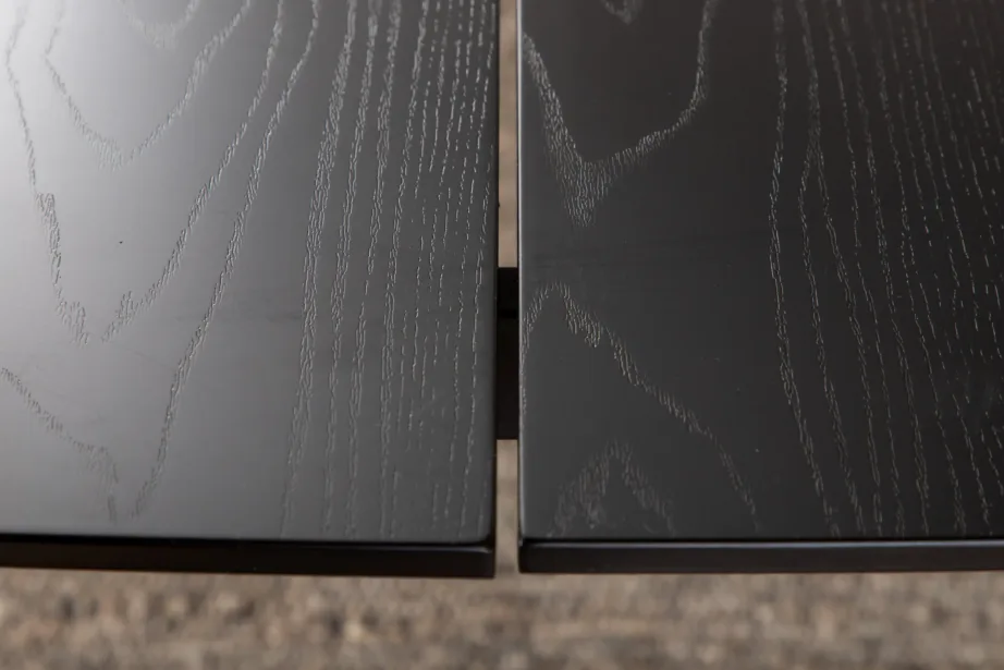 Pelle must söögilaud MDF-vineerist, metalljalgade ja messingdetailidega, 190×90 cm, 15571-188 – 10