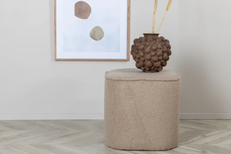 Beež buklee-tumba Piff – skandinaavialik stiil (Ø44 cm, H41 cm) - 15572-403