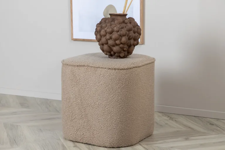 Beež buklee-tumba Piff – skandinaavialik stiil (Ø44 cm, H41 cm) - 15572-403