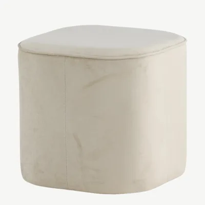 Beežist sametist ümmargune tumba Piff (ø44 cm) - 15572-880