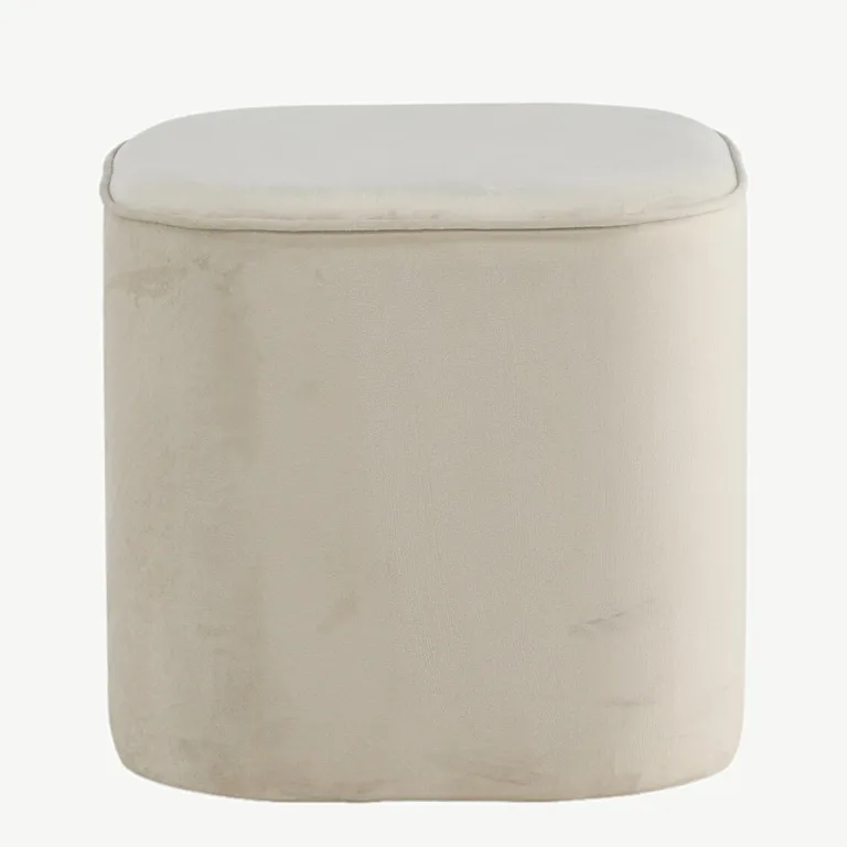 Beežist sametist ümmargune tumba Piff (ø44 cm) - 15572-880