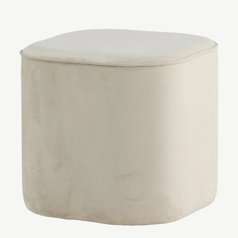 Beežist sametist ümmargune tumba Piff (ø44 cm) - 15572-880