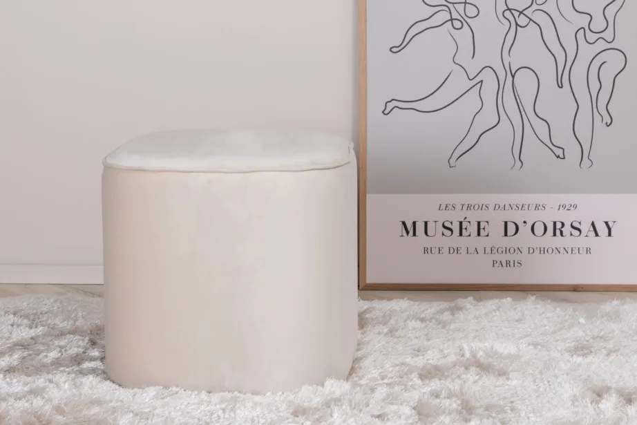 Beežist sametist ümmargune tumba Piff (ø44 cm), 15572-880 – 8