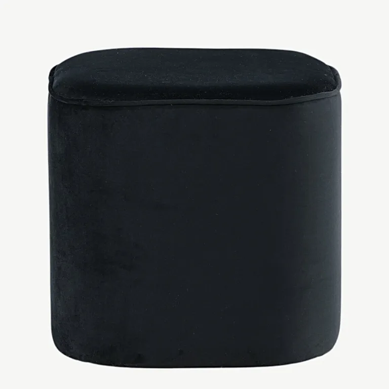 Mustast sametist tumba Piff (ø44 cm) - 15572-888