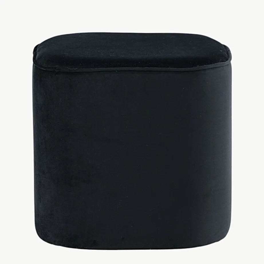 Mustast sametist tumba Piff (ø44 cm), 15572-888 – 2