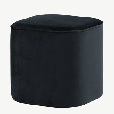Mustast sametist tumba Piff (ø44 cm) - 15572-888