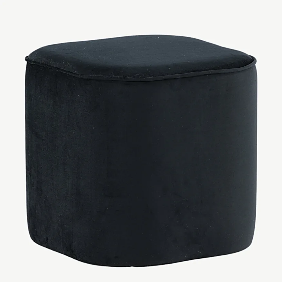 Mustast sametist tumba Piff (ø44 cm), 15572-888 – 3