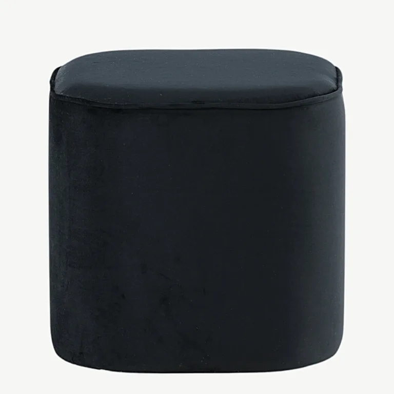 Mustast sametist tumba Piff (ø44 cm) - 15572-888