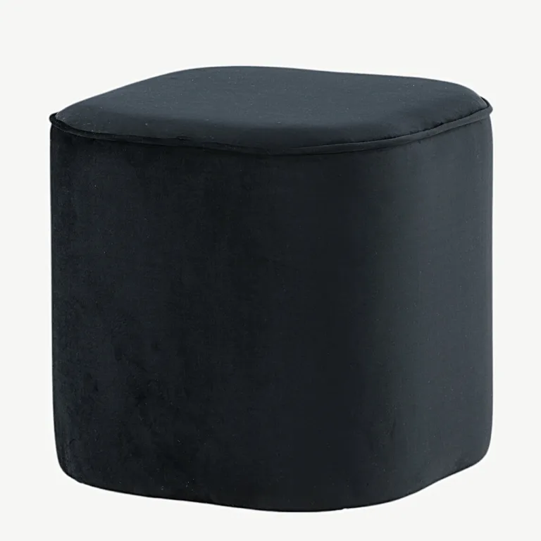 Mustast sametist tumba Piff (ø44 cm) - 15572-888