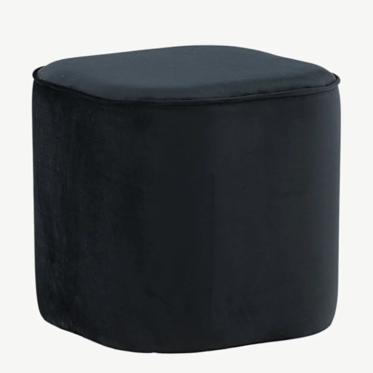 Mustast sametist tumba Piff (ø44 cm) - 15572-888