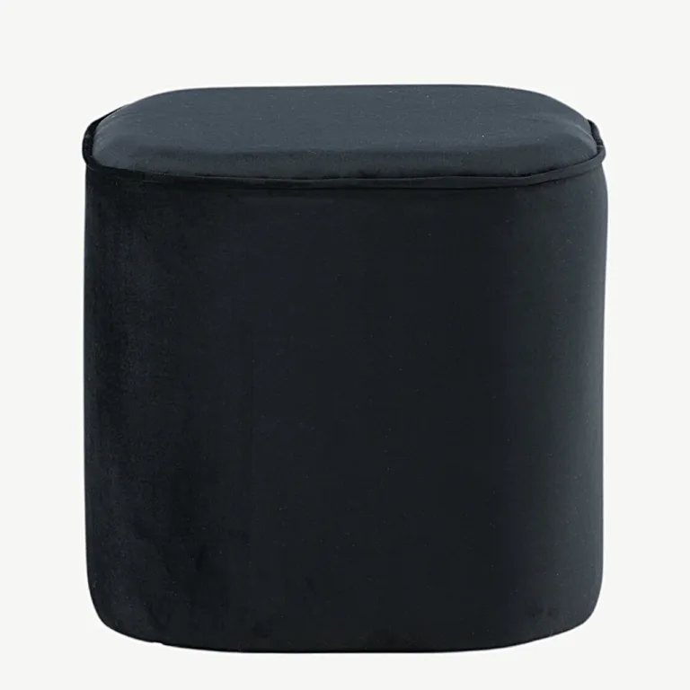 Mustast sametist tumba Piff (ø44 cm) - 15572-888