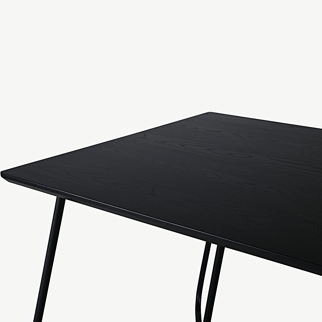Must söögilaud Petra MDF-spooniga ja terasjalgadel, 190x90 cm - 15574-888