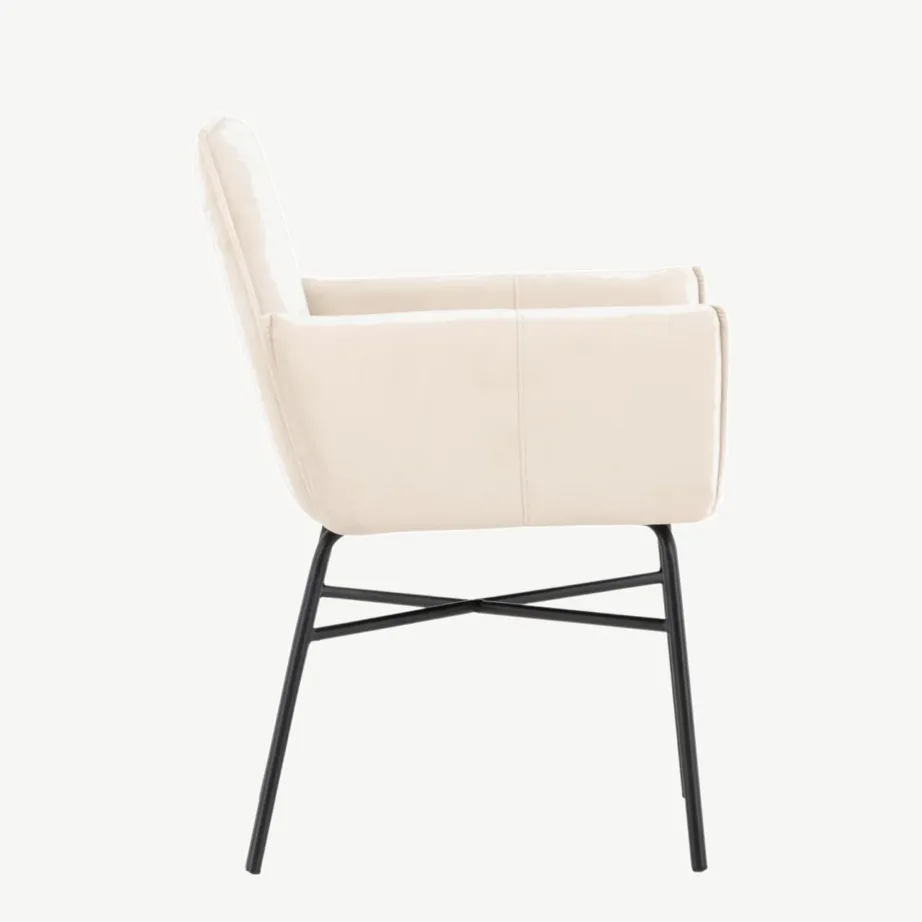 Beežist velvetkangast söögitool musta terasraamiga Petra, 15575-102 – 2