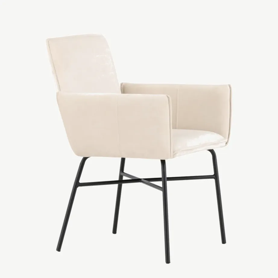 Beežist velvetkangast söögitool musta terasraamiga Petra, 15575-102 – 3