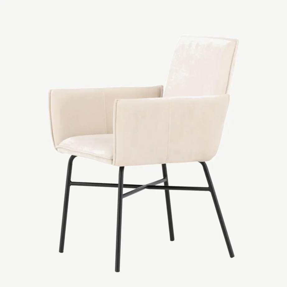 Beežist velvetkangast söögitool musta terasraamiga Petra, 15575-102 – 6