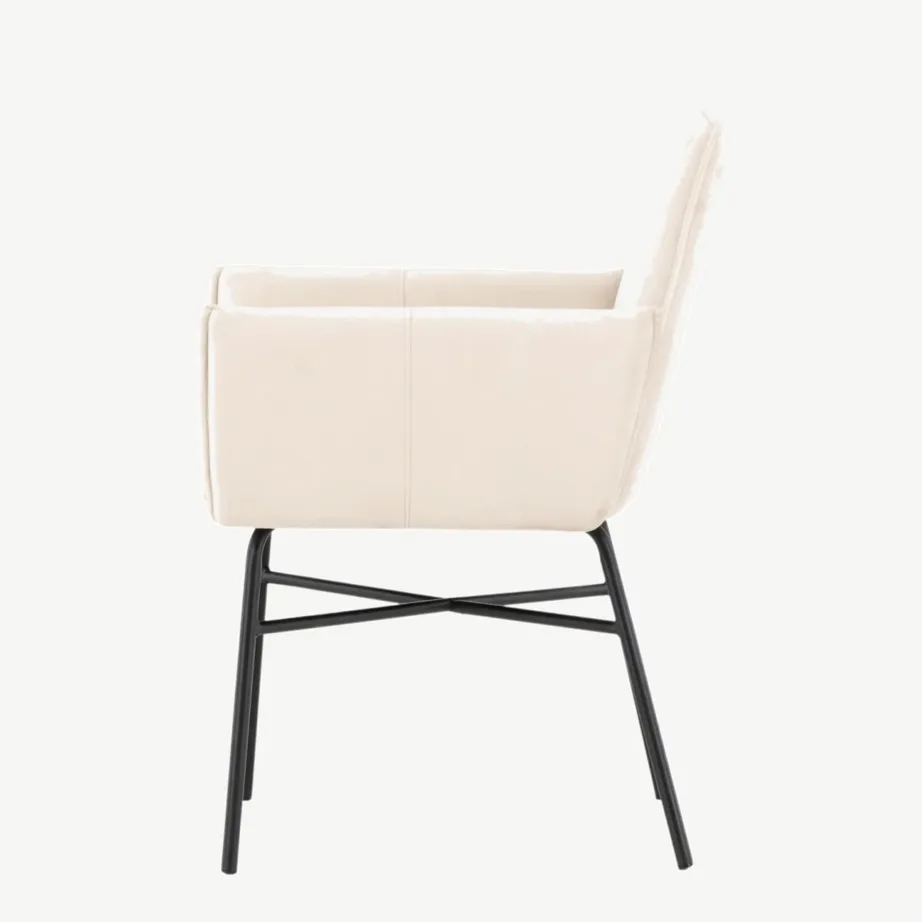 Beežist velvetkangast söögitool musta terasraamiga Petra, 15575-102 – 7