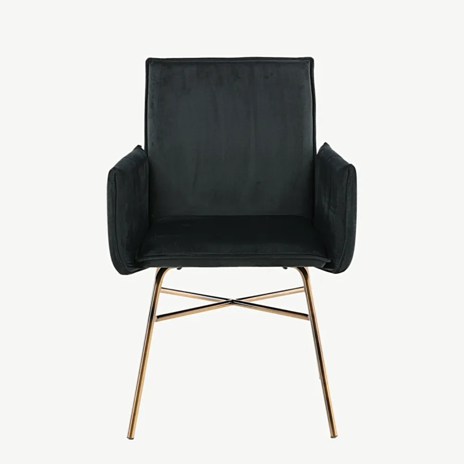 Mustast sametist söögitool vasksete terasjalgadega Petra kollektsioonist, 15575-898 – 4