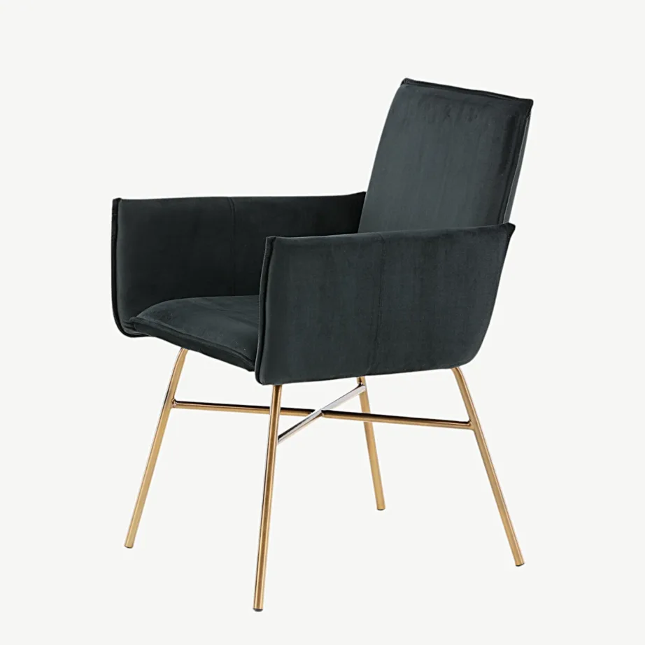 Mustast sametist söögitool vasksete terasjalgadega Petra kollektsioonist, 15575-898 – 6