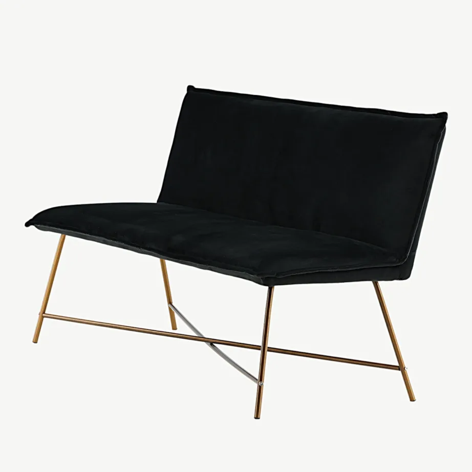 Must sametdiivan vasksete terasjalgadega Petra, 2-kohaline, 15576-888 – 6