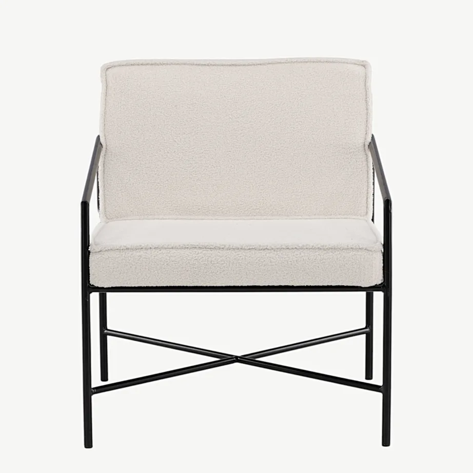 Moodsa murdvalge buklee-kangaga tugitool Rakel musta metallraamiga, 15578-400 – 4