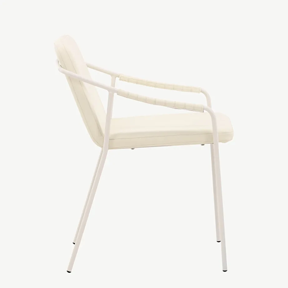 Beež metallraamiga söögitool Tvist, kunstnahast kattega, 15580-408 – 2