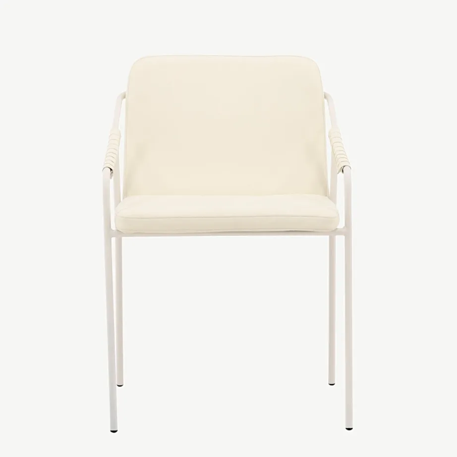 Beež metallraamiga söögitool Tvist, kunstnahast kattega, 15580-408 – 4