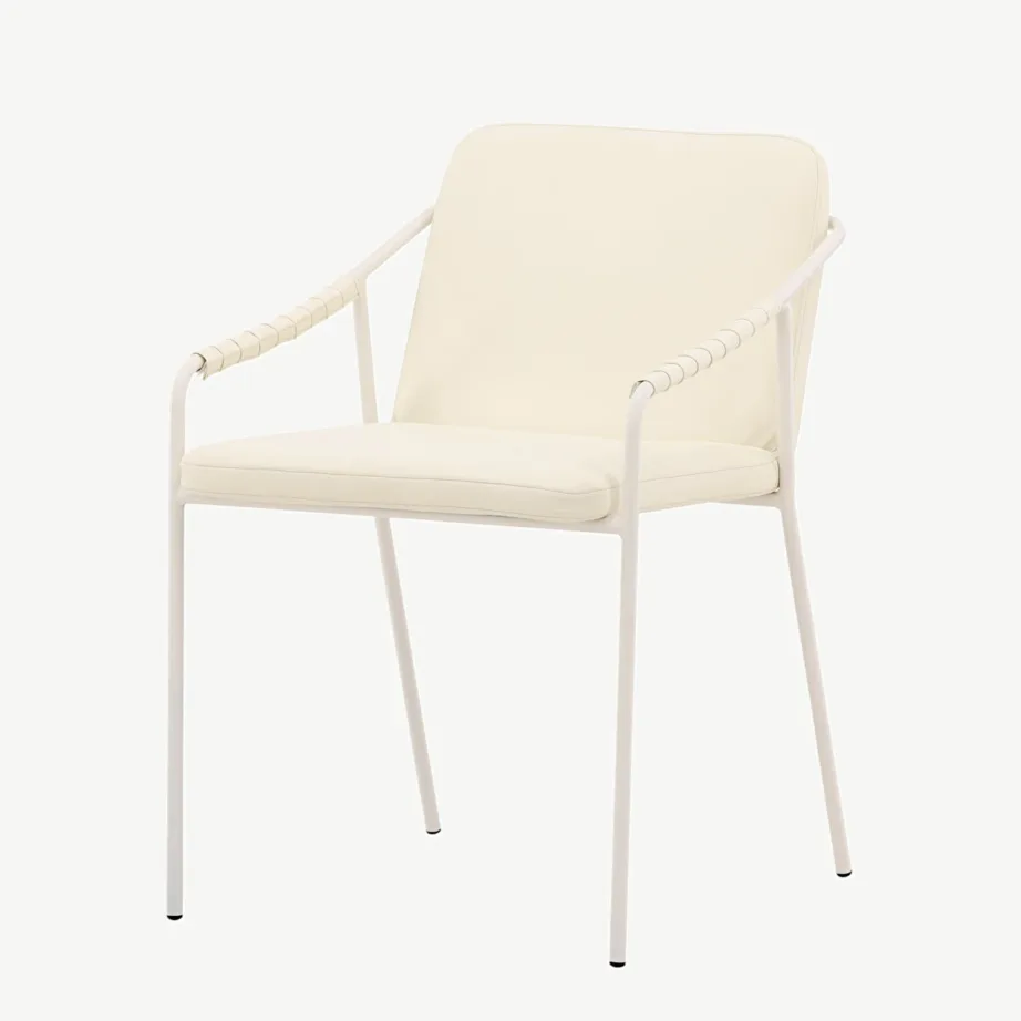 Beež metallraamiga söögitool Tvist, kunstnahast kattega, 15580-408 – 5