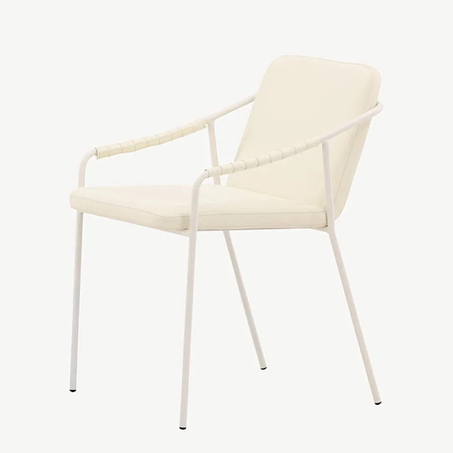 Beež metallraamiga söögitool Tvist, kunstnahast kattega, 15580-408 – 6