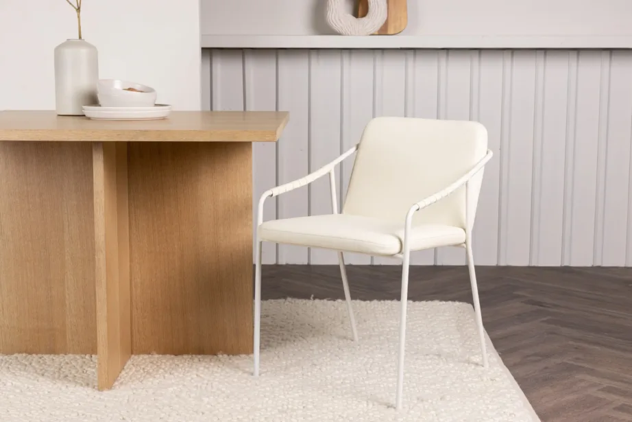 Beež metallraamiga söögitool Tvist, kunstnahast kattega, 15580-408 – 8