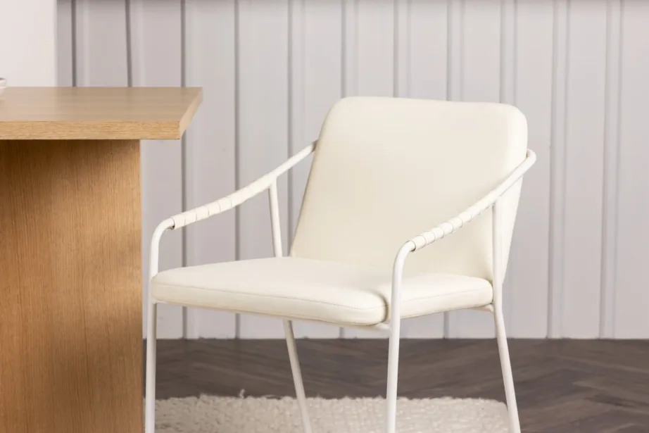 Beež metallraamiga söögitool Tvist, kunstnahast kattega, 15580-408 – 9