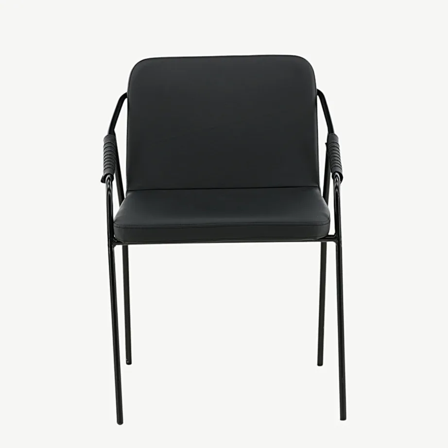 Must polüuretaankatte ja terasjalgadega söögitool Tvist, 15580-458 – 4