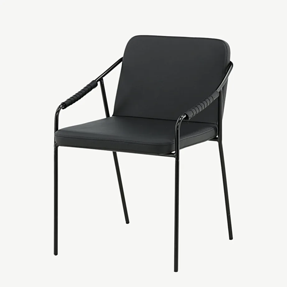 Must polüuretaankatte ja terasjalgadega söögitool Tvist, 15580-458 – 5