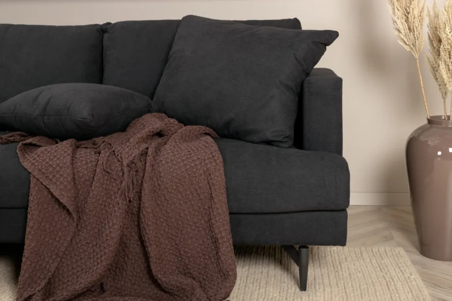 Põhjamaine kolmekohaline diivan Sofia, must polüester, terasjalad, 15581-888 – 10