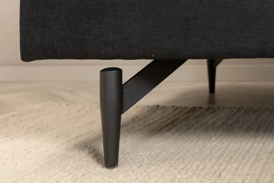 Põhjamaine kolmekohaline diivan Sofia, must polüester, terasjalad, 15581-888 – 11