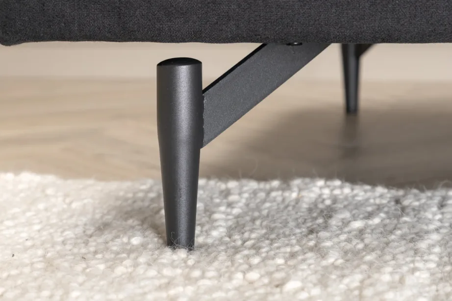 Põhjamaine kolmekohaline diivan Sofia, must polüester, terasjalad, 15581-888 – 13