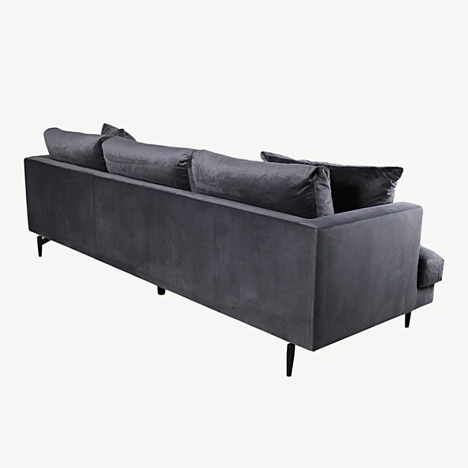 Tumehall sametdiivan Sofia 3-kohaline, mustade metalljalgadega, 15581-955 – 4