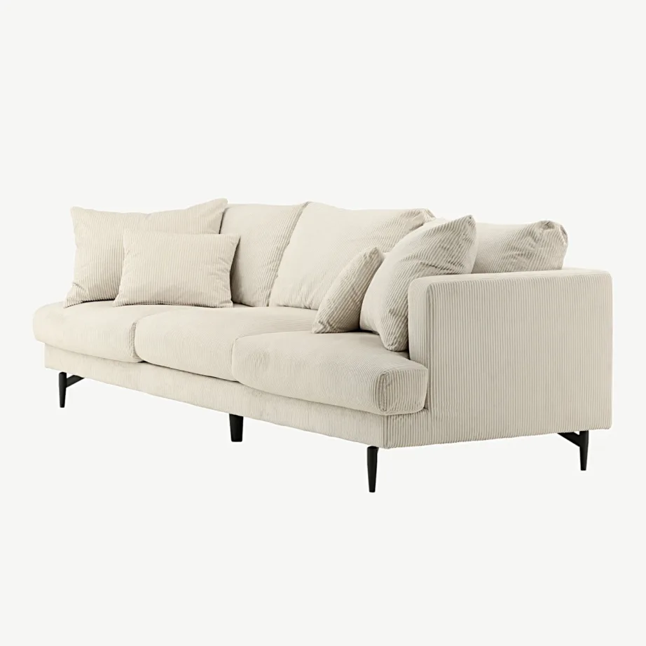 Beežist Manchester-kangast 3-kohaline diivan Sofia, mustade terasjalgadega, 15581-995 – 6