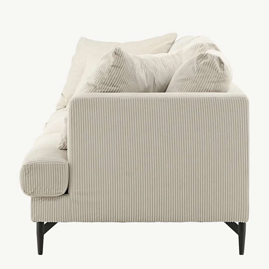 Beežist Manchester-kangast 3-kohaline diivan Sofia, mustade terasjalgadega, 15581-995 – 7