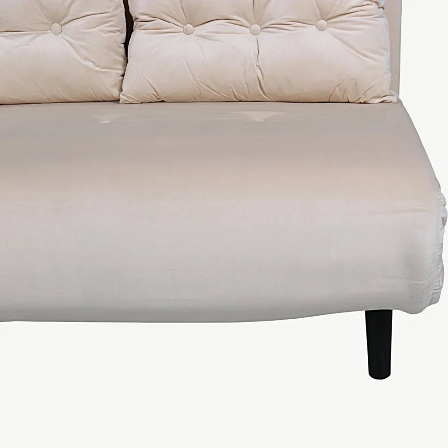 Beežist velvetkangast lahtikäiv diivanvoodi Vicky, mustade terasjalgadega, 15583-980 – 6