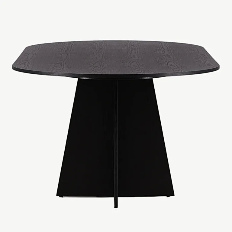 Ovaalne must söögilaud Bootcut, 230x115 cm (MDF, vineer) - 15587-848